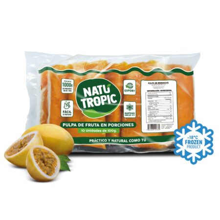 IQF Ecuadorian Passion Fruit Pulp - Pulpa de Maracuyá Congelado 100g each (Pack of 10 sachets)